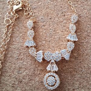 18k Gold Plated Cubic Zirconia Necklace
